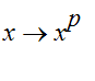 proc (x) options operator, arrow; x^p end proc